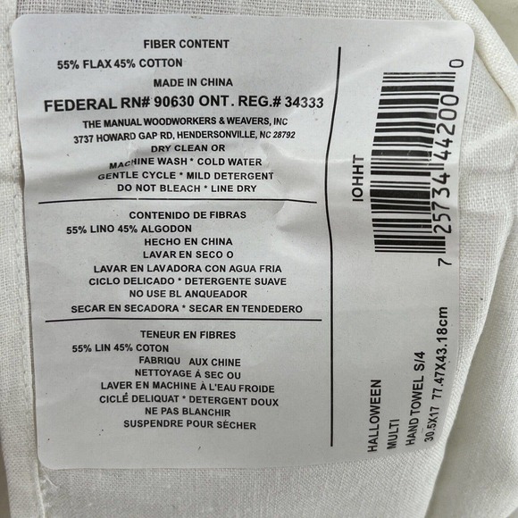 4 Halloween Tea Towels MWW Market Spider JOL Jack-o-lantern Ghost Cat Linens - Picture 11 of 13